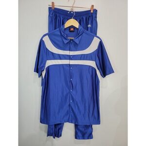 A4 Prime Rawlings Royal Blue Athletic Tracksuit Button Up Shirt Rip Snap Pants